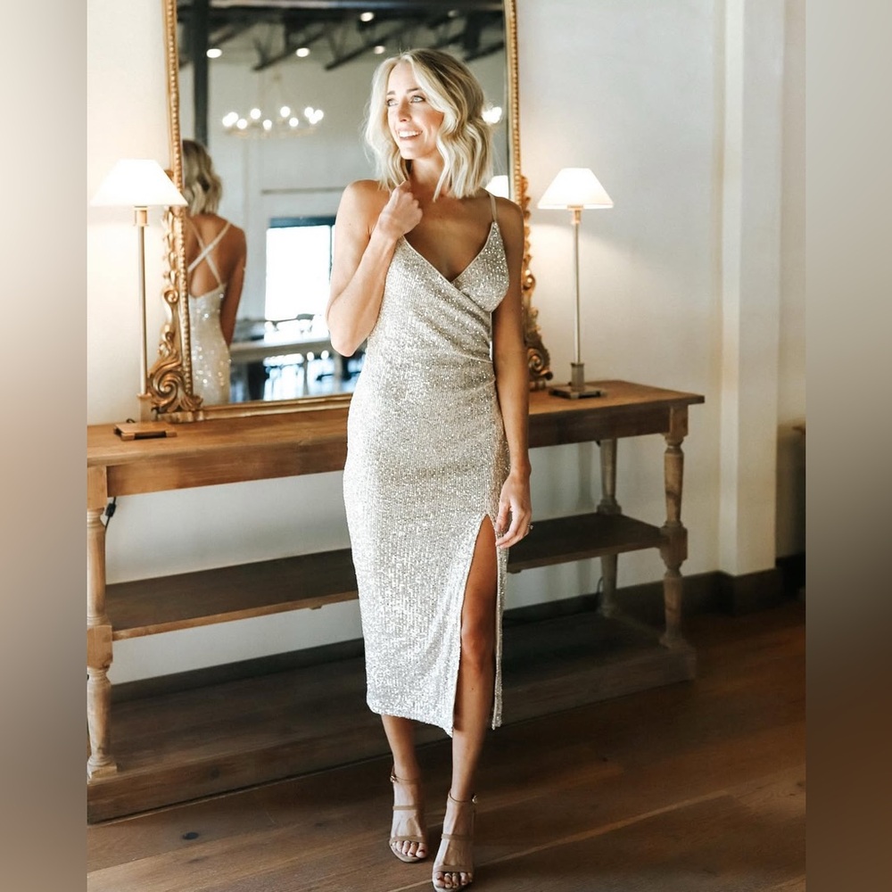 Baltic born Annabel sequin tank midi dress